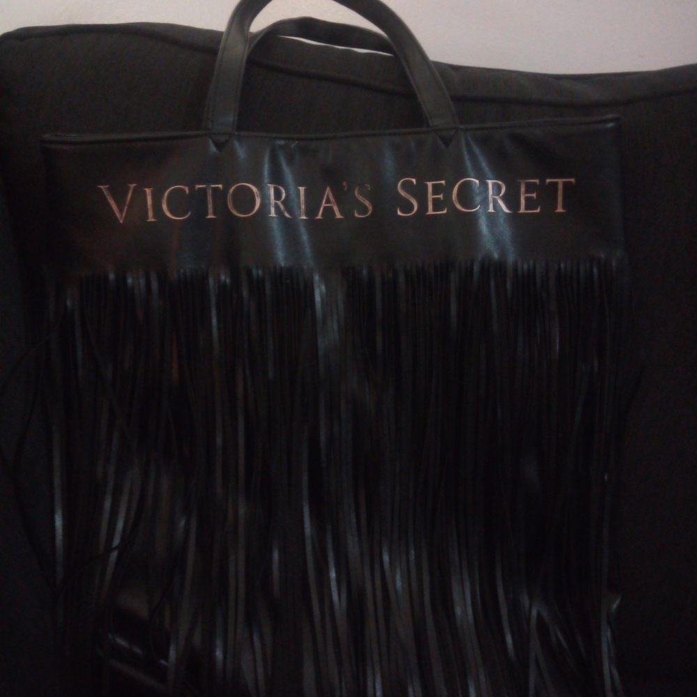 Victoria's Secret Black Tote with Fringe